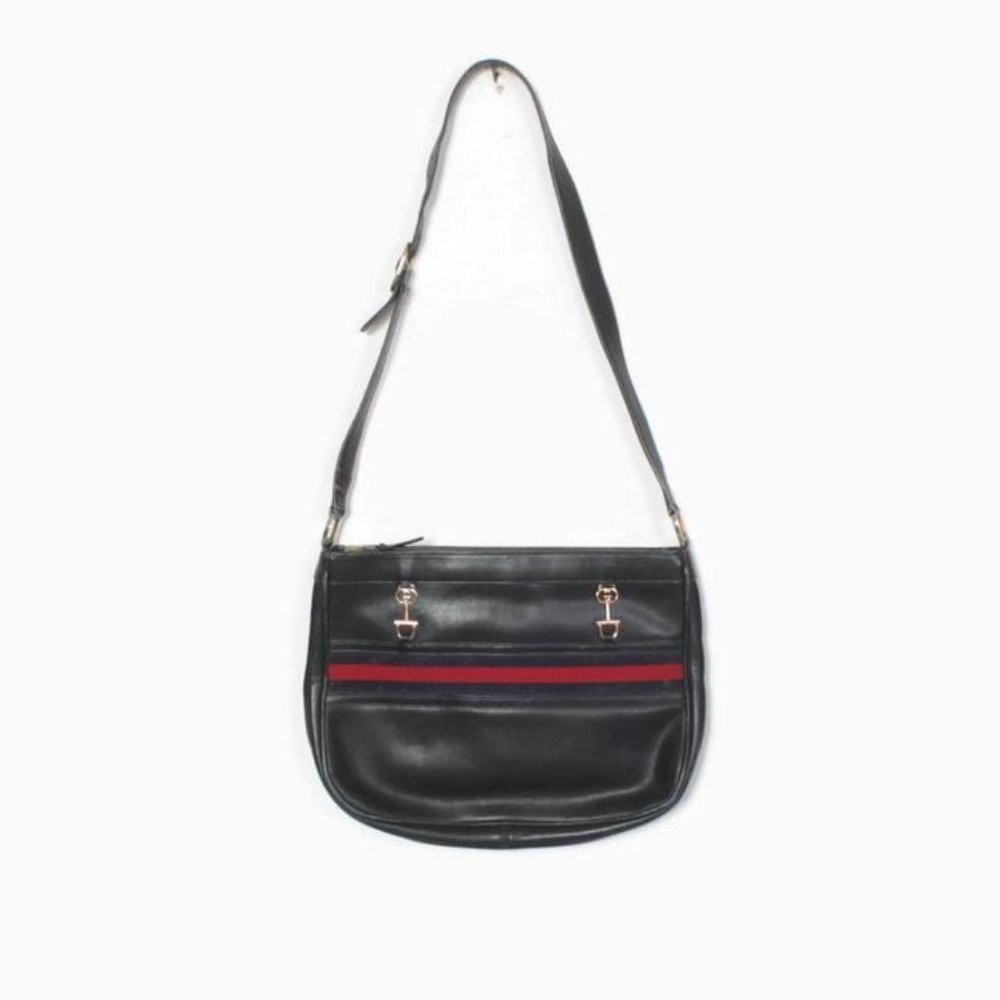 Gucci 1955 Horse-bit style navy leather hobo style shoulder bag - Picture 5 of 11